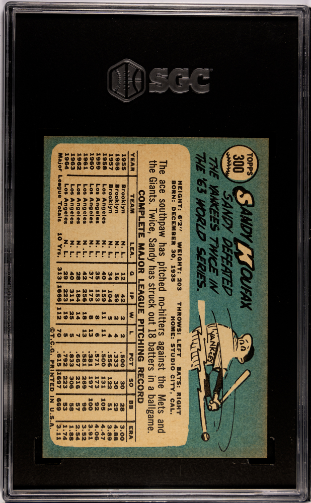 1965 Topps Sandy Koufax #300 SGC 6.5