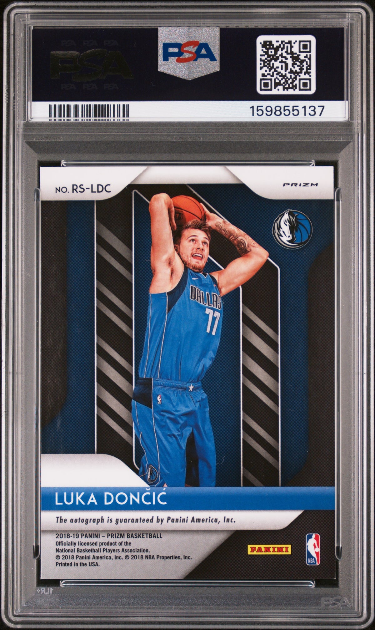2018 Panini Prizm Rookie Signatures Luka Doncic #RSLDC Silver PSA 9