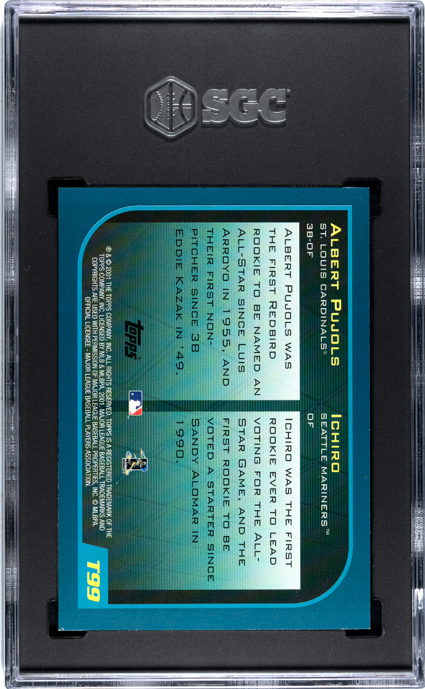 2001 Topps Traded Pujols Suzuki #T99 Rookies Of The Year SGC 9