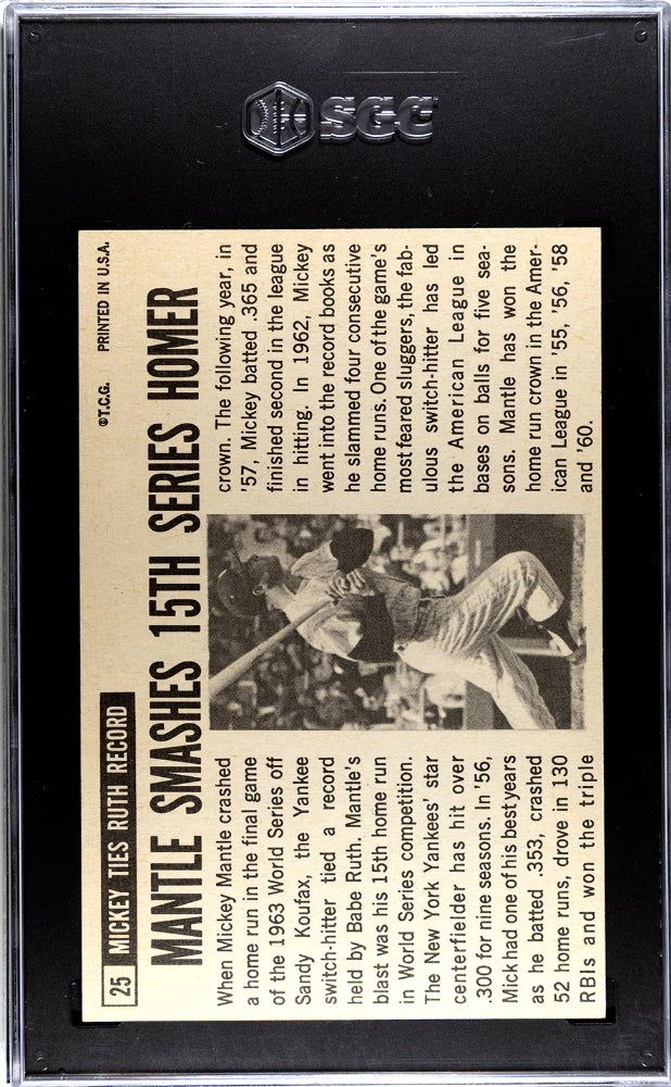 1964 Topps Giants Mickey Mantle #25 SGC 7