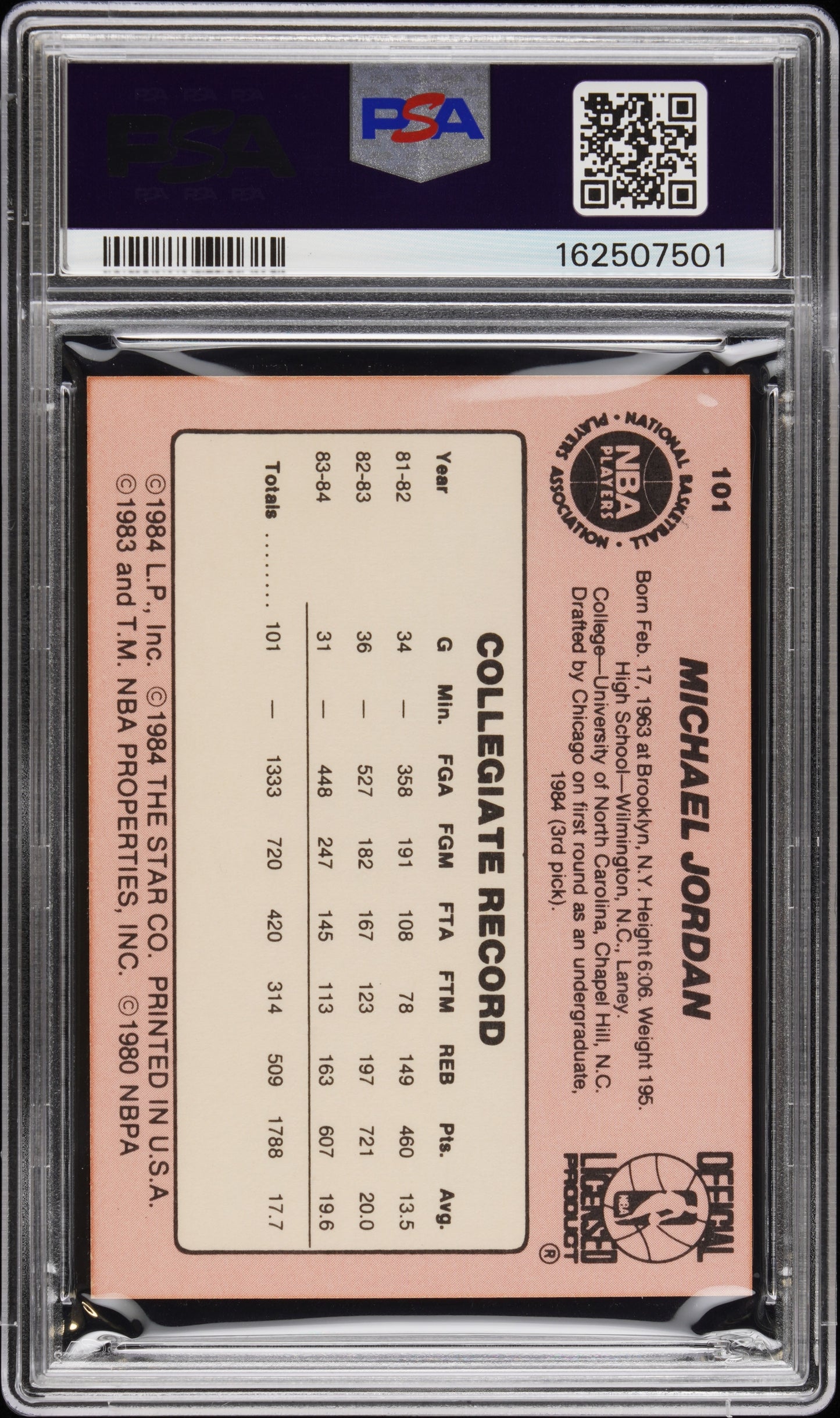 1984 Star Michael Jordan #101 PSA 6