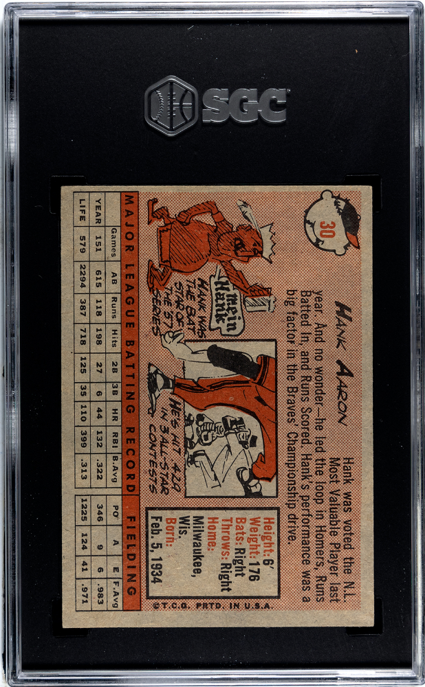 1958 Topps Hank Aaron #30 SGC 6.5