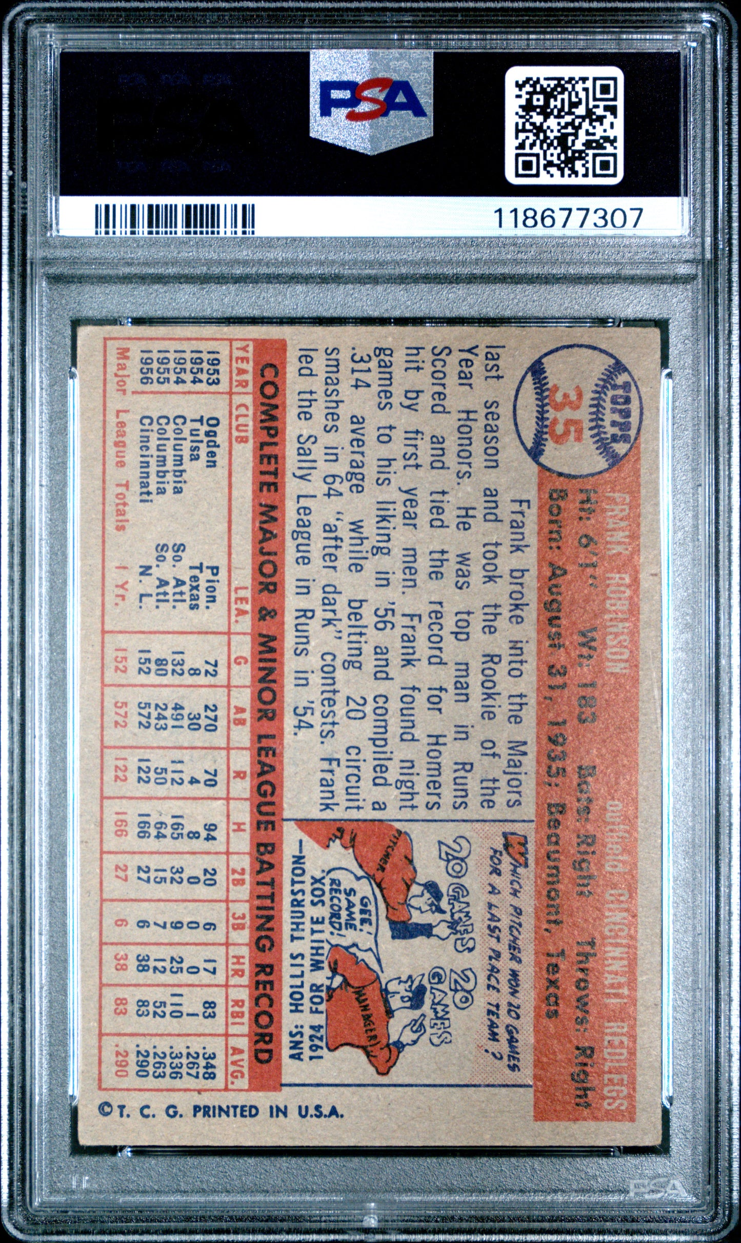 1957 Topps Frank Robinson #35 PSA 4