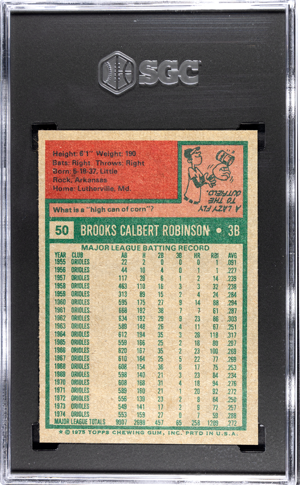 1975 Topps Brooks Robinson #50 SGC 8.5