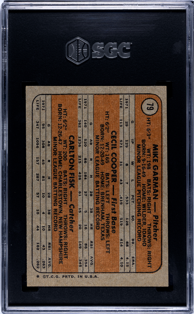 1972 Topps Fisk Cooper #79 SGC 7.5