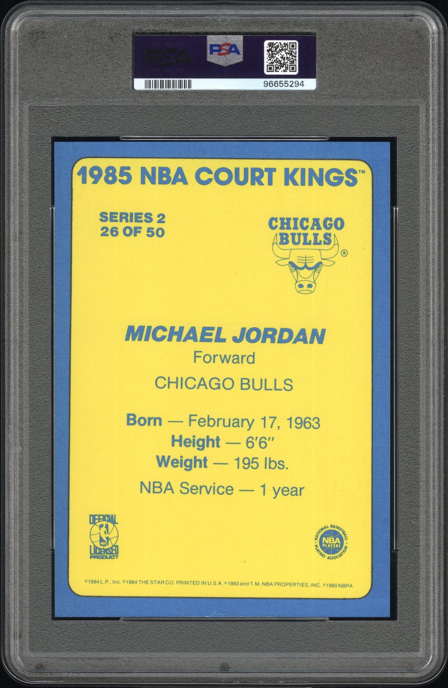 1984-85 Star Court Kings Supers 5X7 Michael Jordan #26 PSA 4