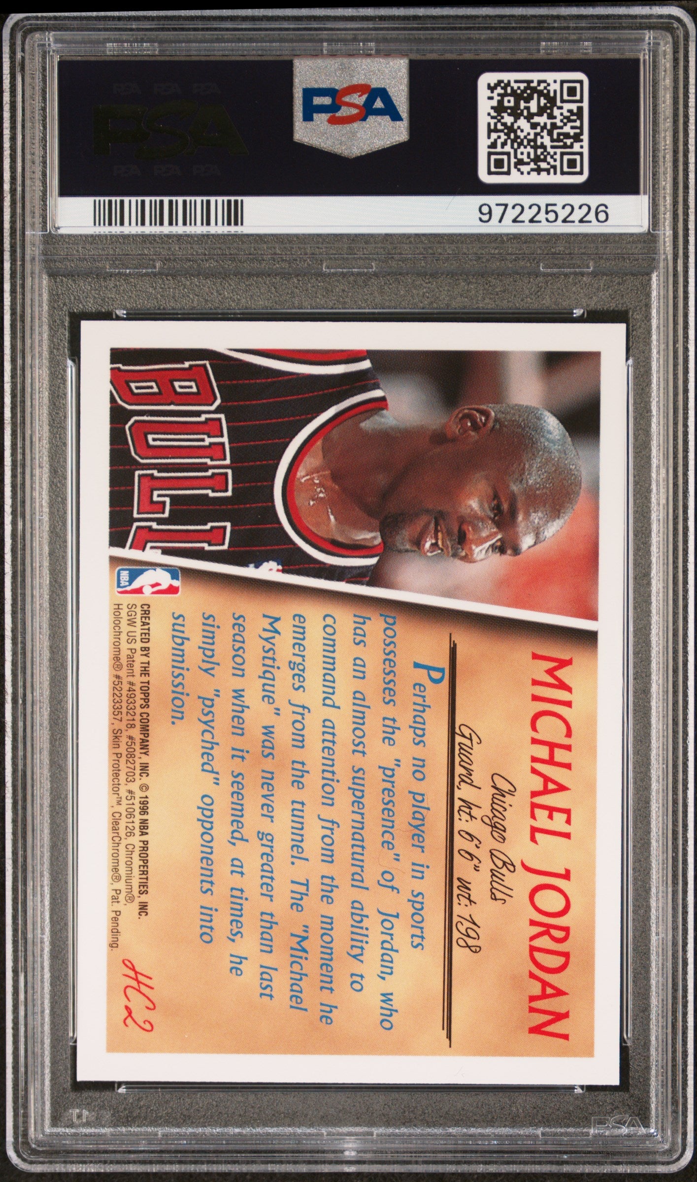 1996 Topps Holding Court Michael Jordan #HC2 Refractor PSA 9