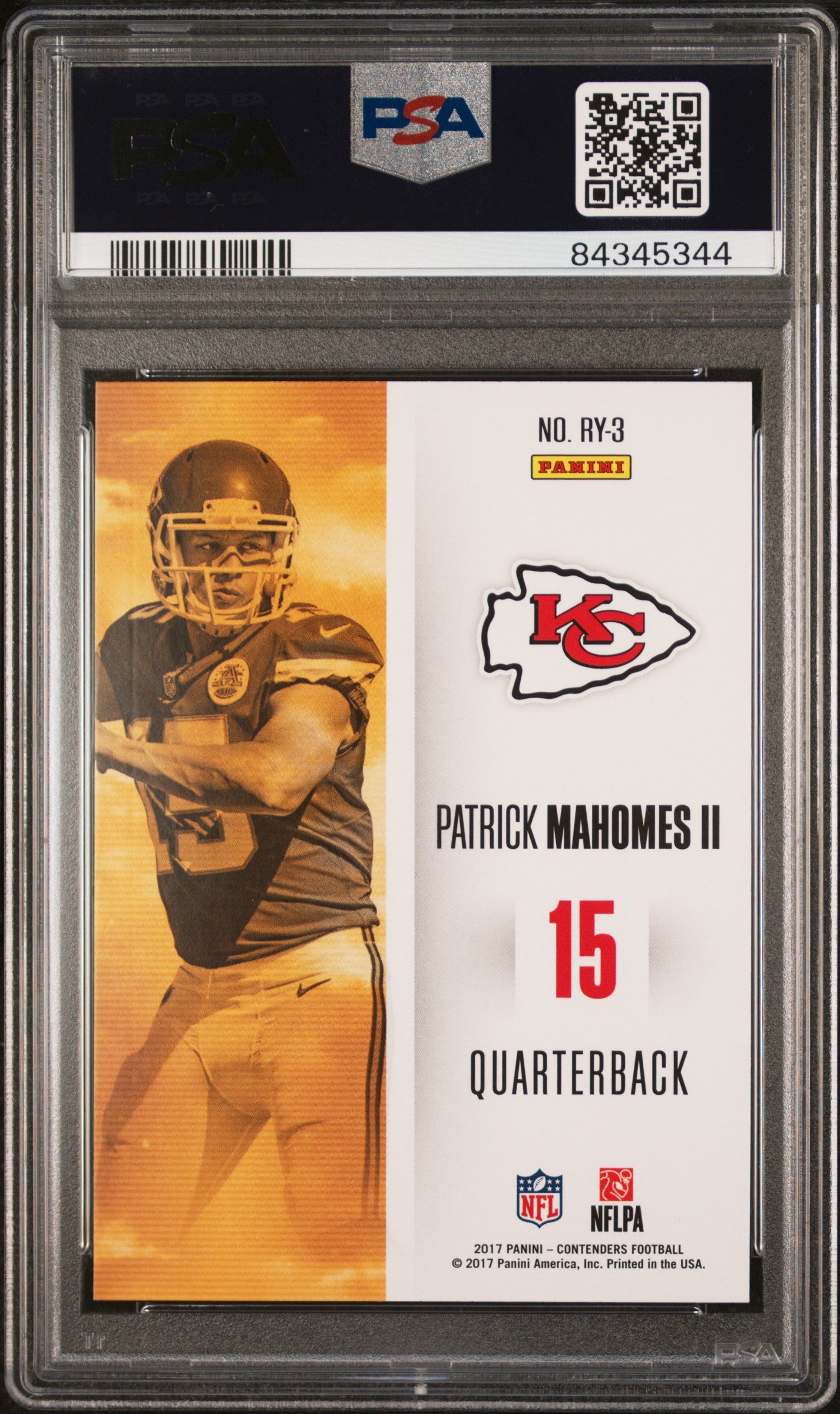 2017 Panini Contenders Rookie Of The Year Patrick Mahomes II #RY-3 PSA 10
