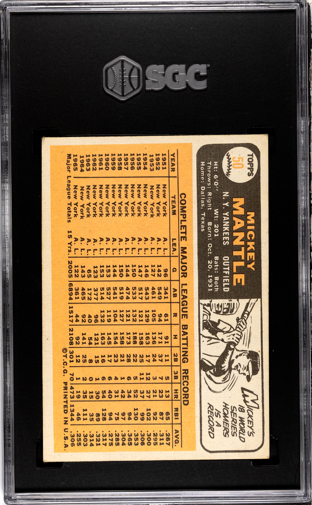 1966 Topps Mickey Mantle #50 SGC 5