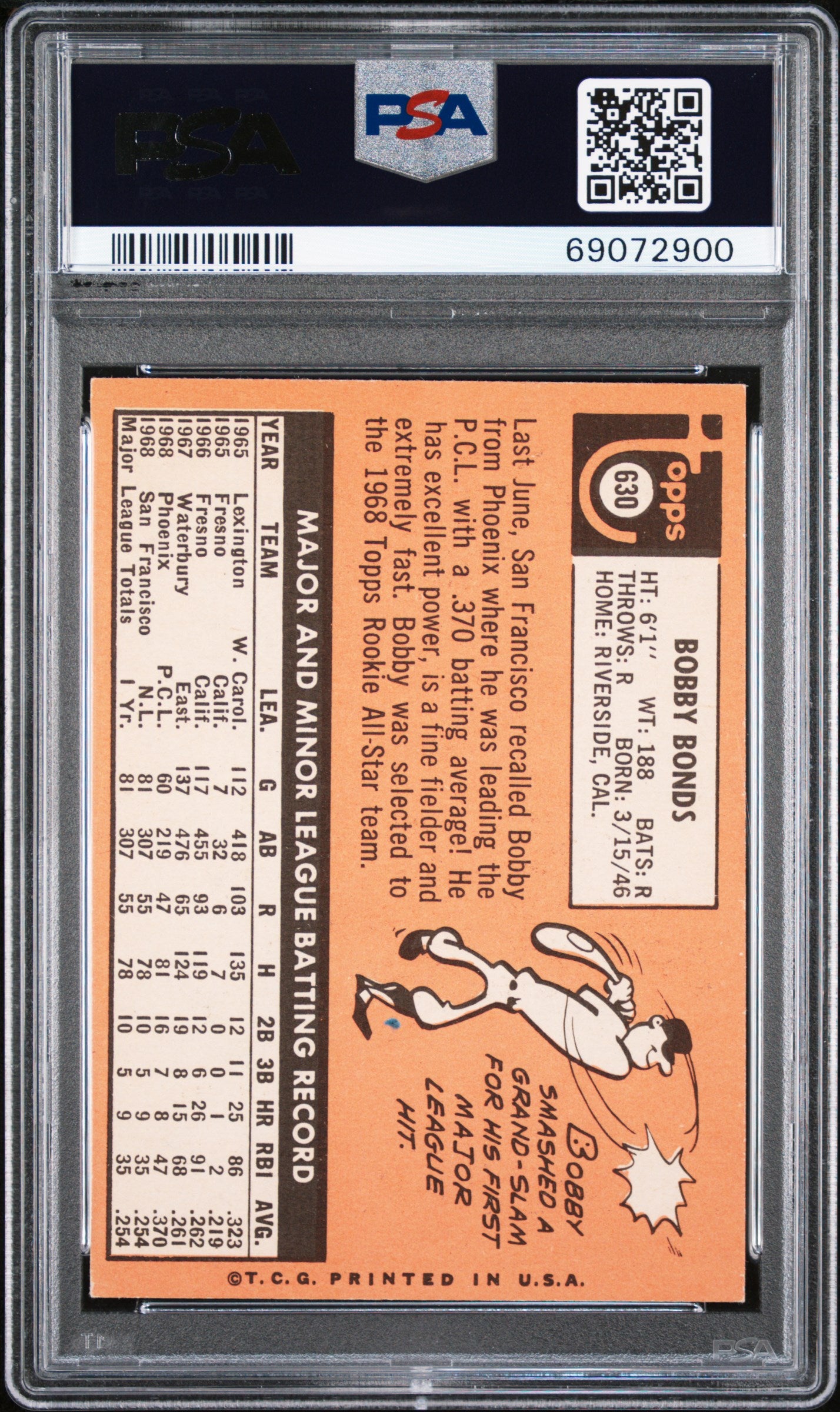 1969 Topps Bobby Bonds #630 All Star Rookie PSA 6