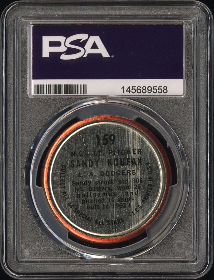 1964 Topps Coins Sandy Koufax #159 PSA 6