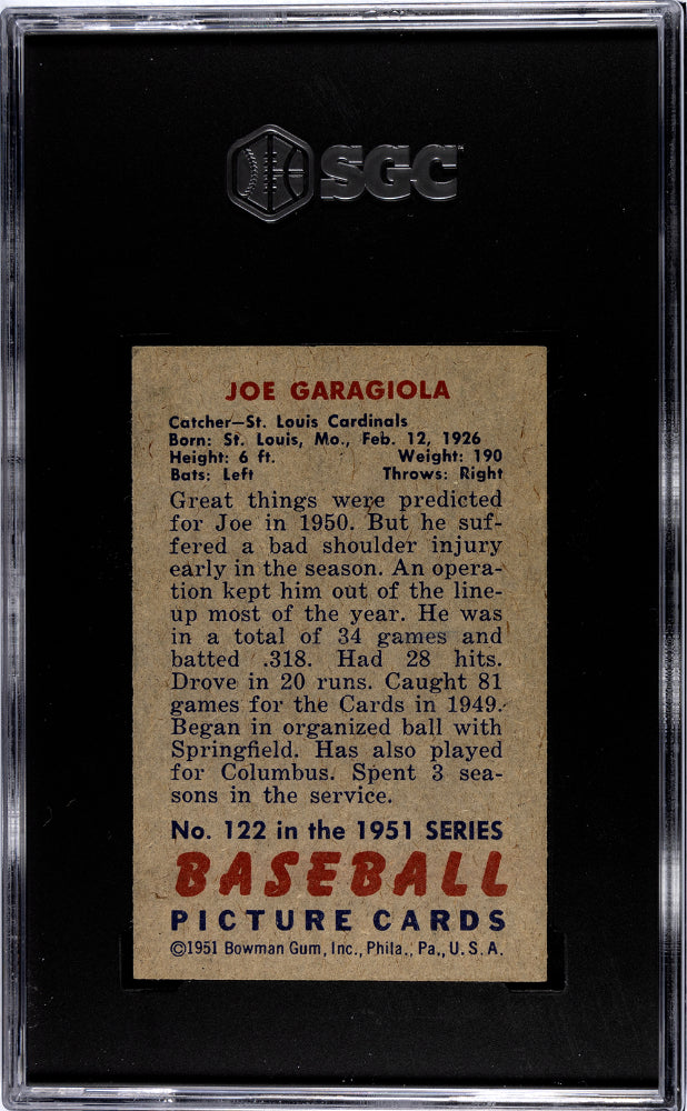 1951 Bowman Joe Garagiola #122 SGC 7