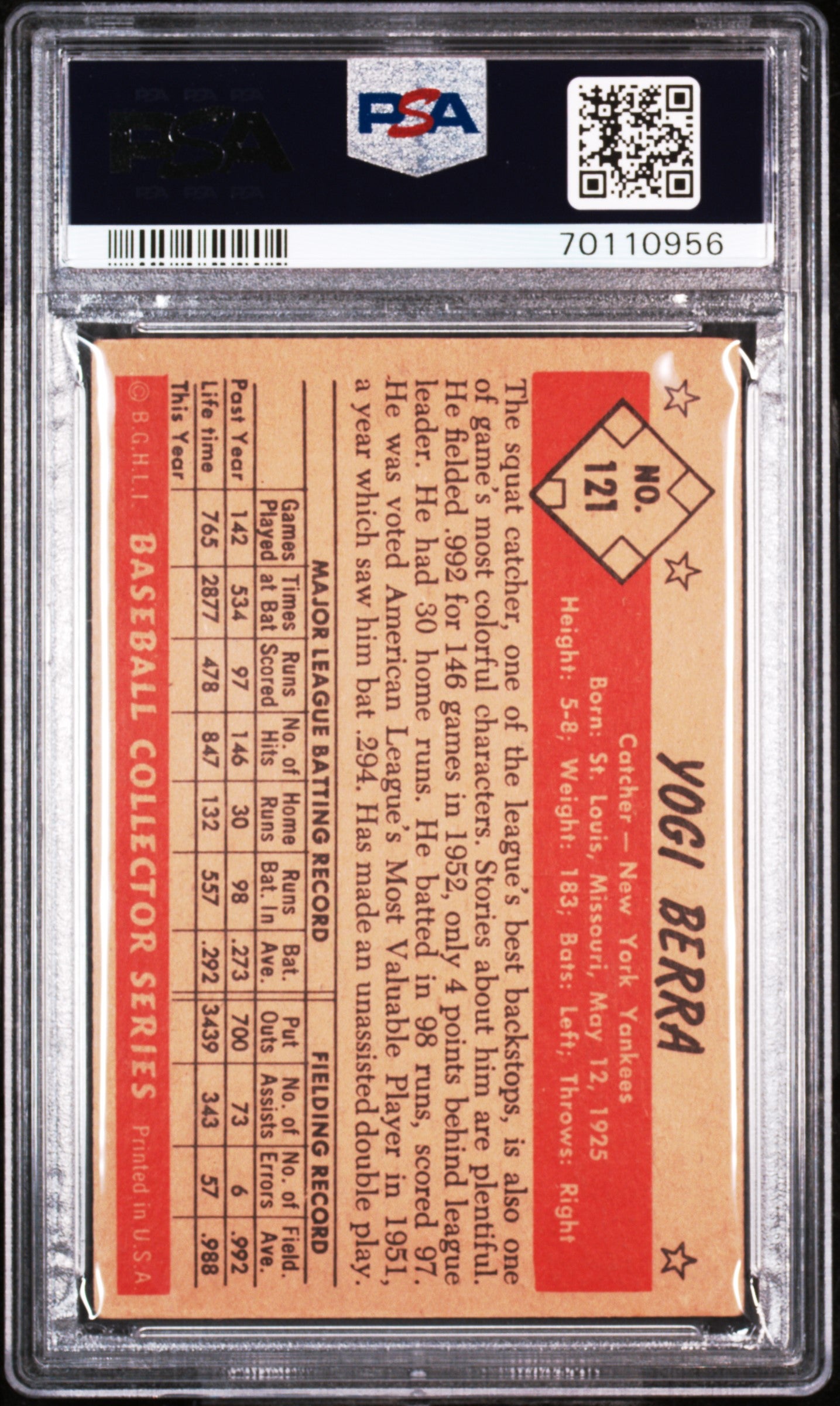 1953 Bowman Color Yogi Berra #121 PSA 2