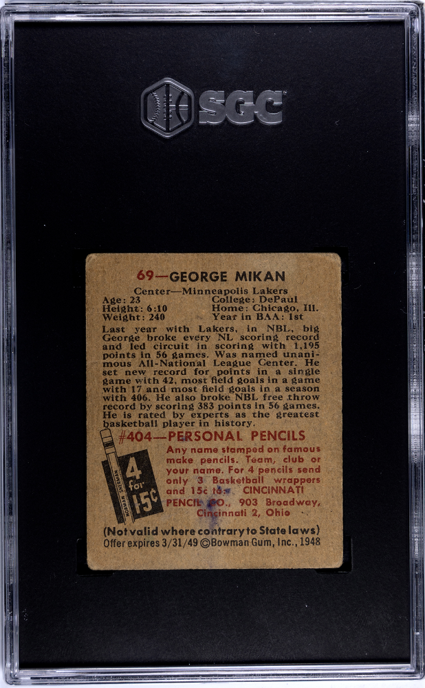 1948 Bowman George Mikan #69 SGC 1