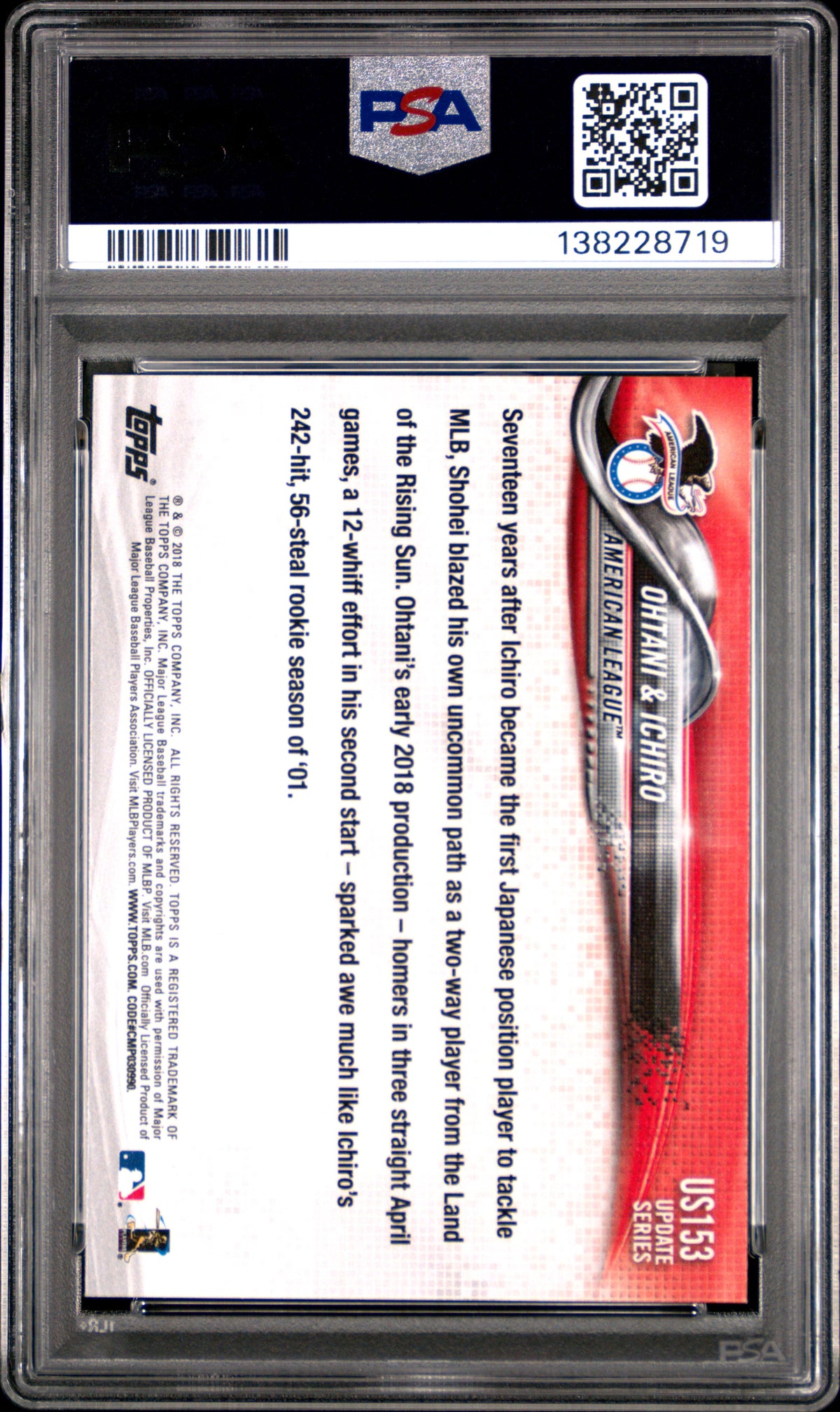 2018 Topps Update Ichiro S. Ohtani #US153 PSA 10