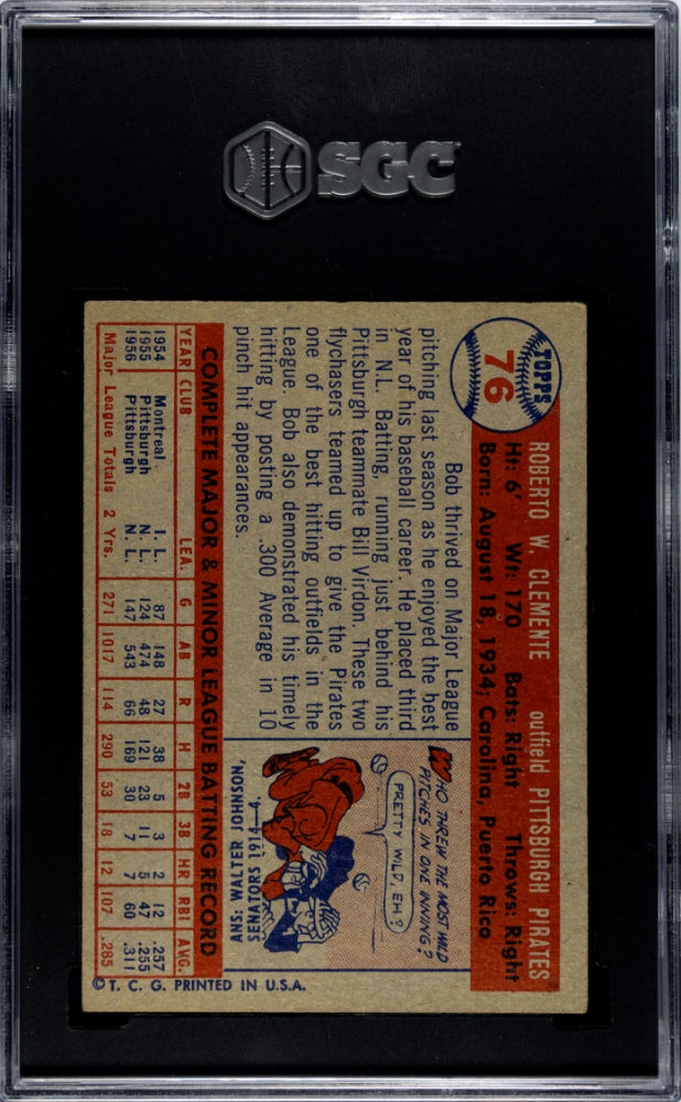 1957 Topps Bob Clemente #76 SGC 6