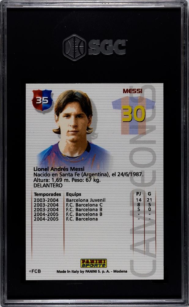 2004 Panini Barca Campeon Lionel Messi #35 SGC 8.5