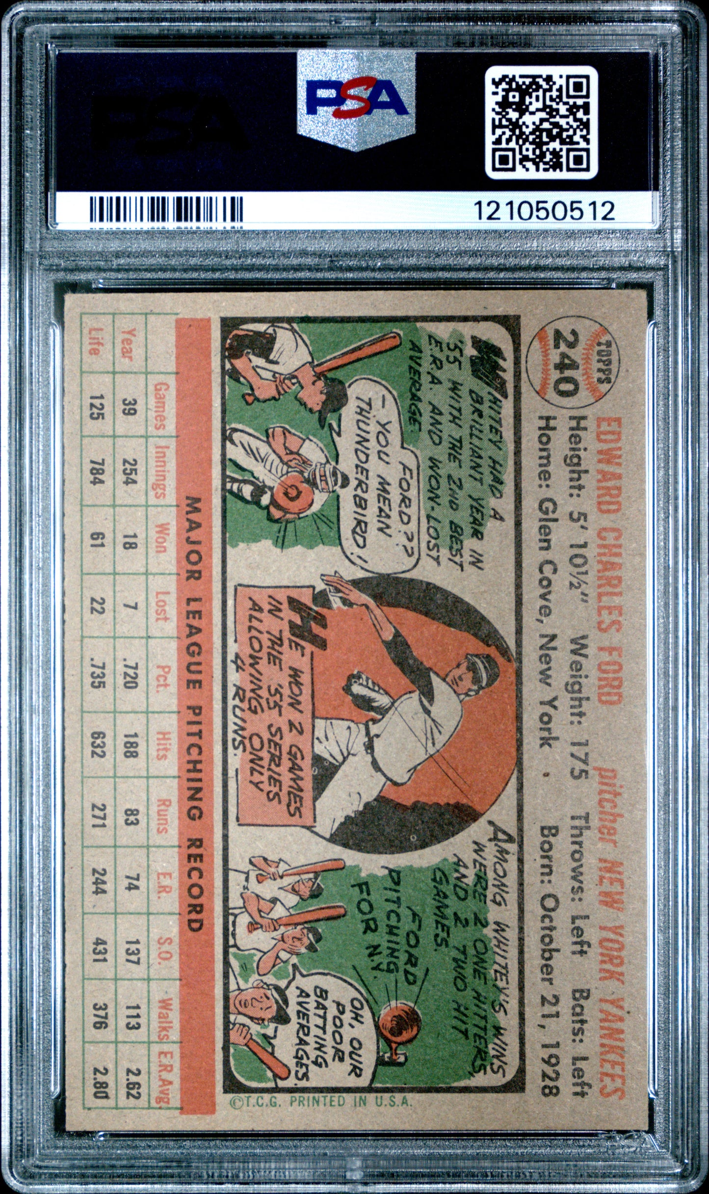 1956 Topps Whitey Ford #240 PSA 5