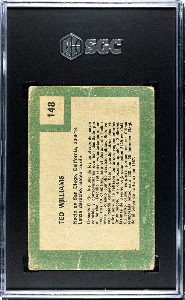 1967 Venezuela Retirado Ted Williams #148 SGC 1.5