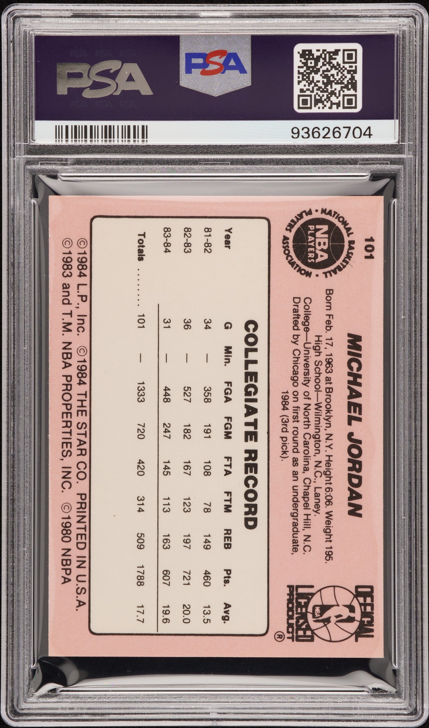 1984 Star Michael Jordan #101 PSA 7
