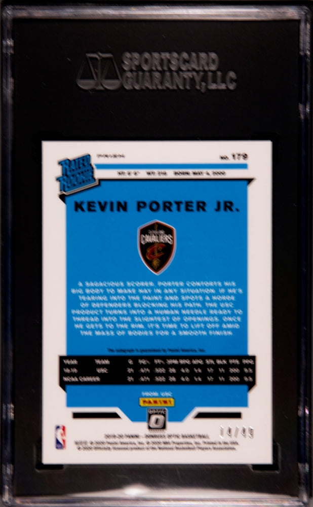 2019 Donruss Optic Kevin Porter JR. #179 Autograph Blue Prizm 49 SGC 9 Auto 10