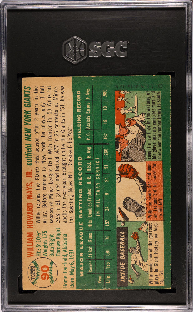 1954 Topps Willie Mays #90 SGC 5