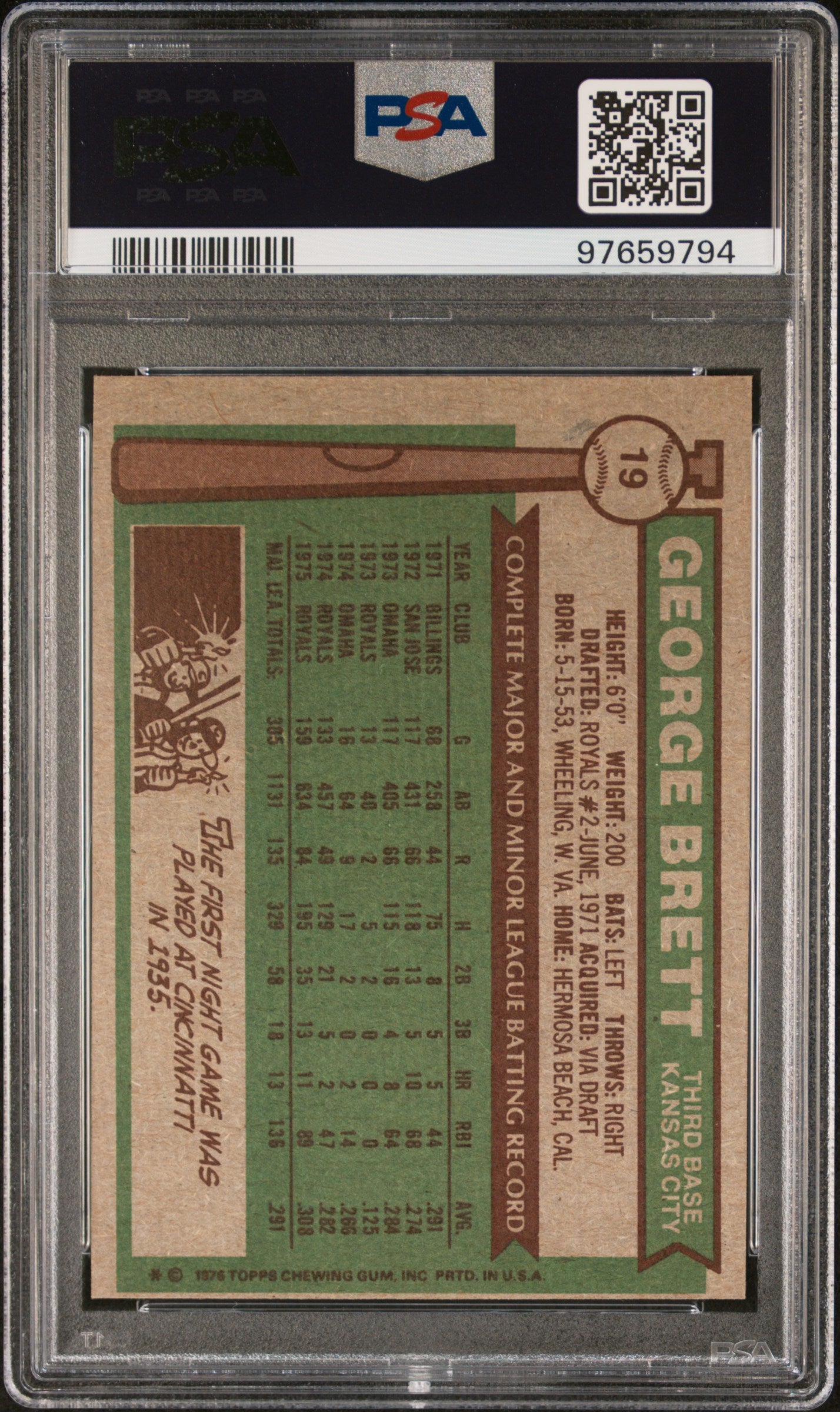 1976 Topps George Brett #19 PSA 8