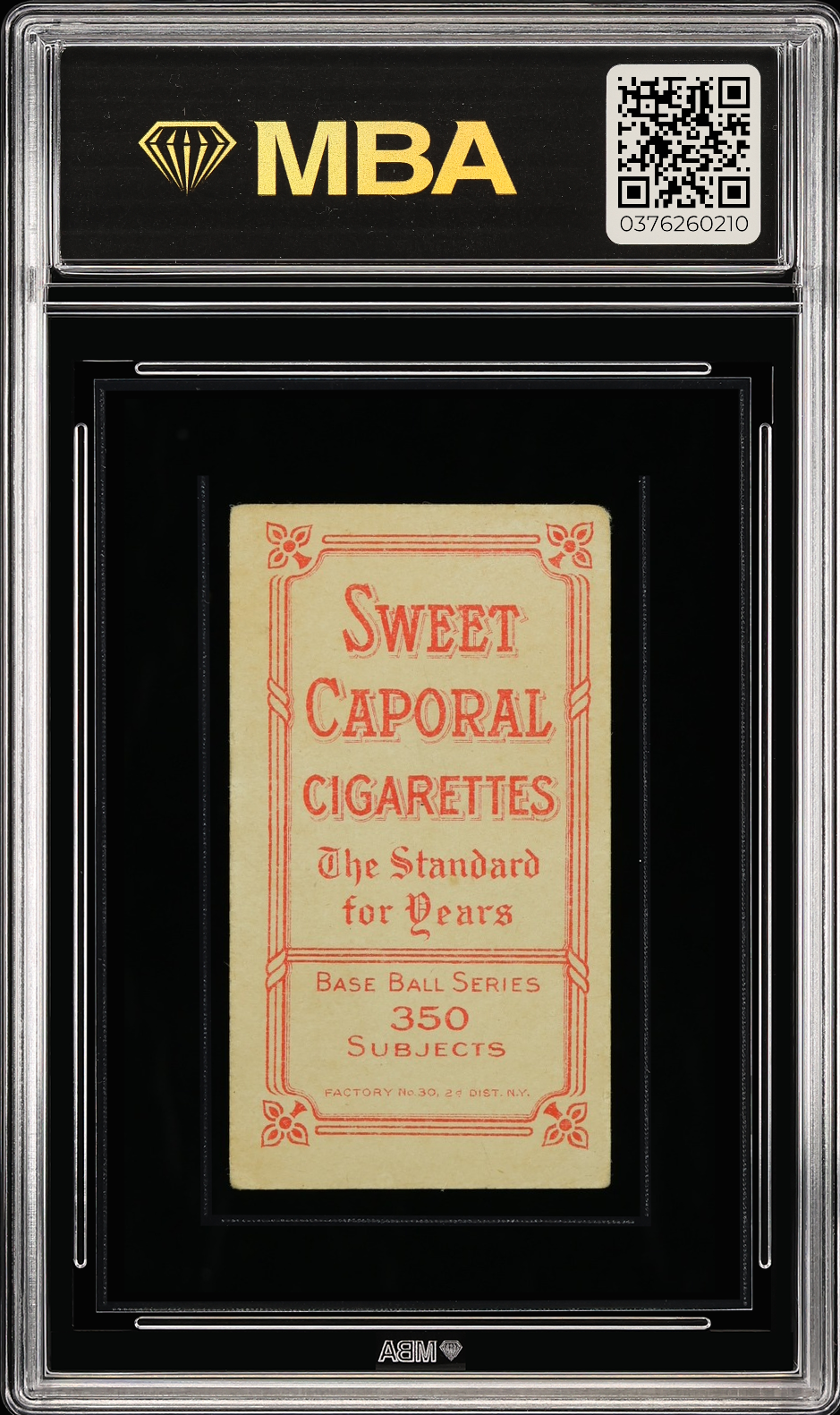 1909 T206 Sweet Caporal 350 Factory 30 Lucky Wright MBA 2