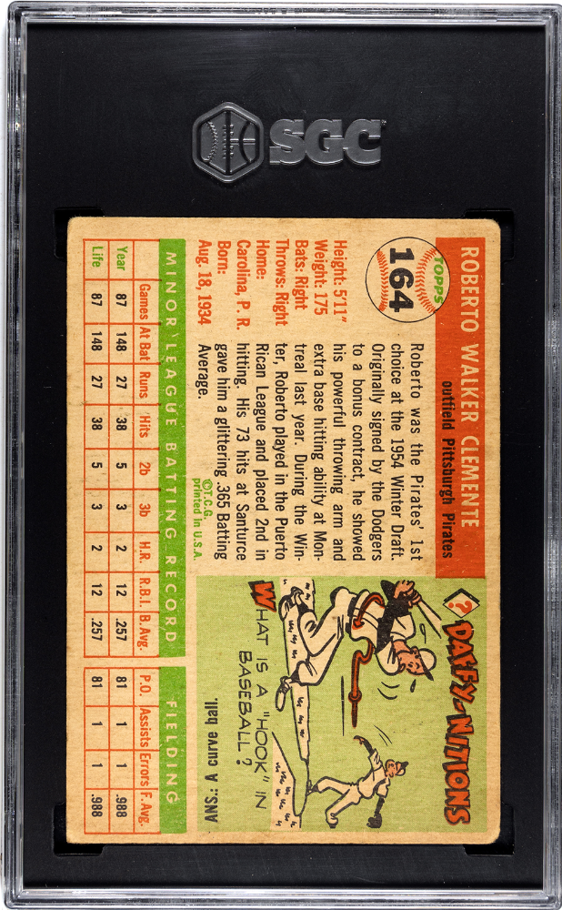 1955 Topps Roberto Clemente #164 SGC 4