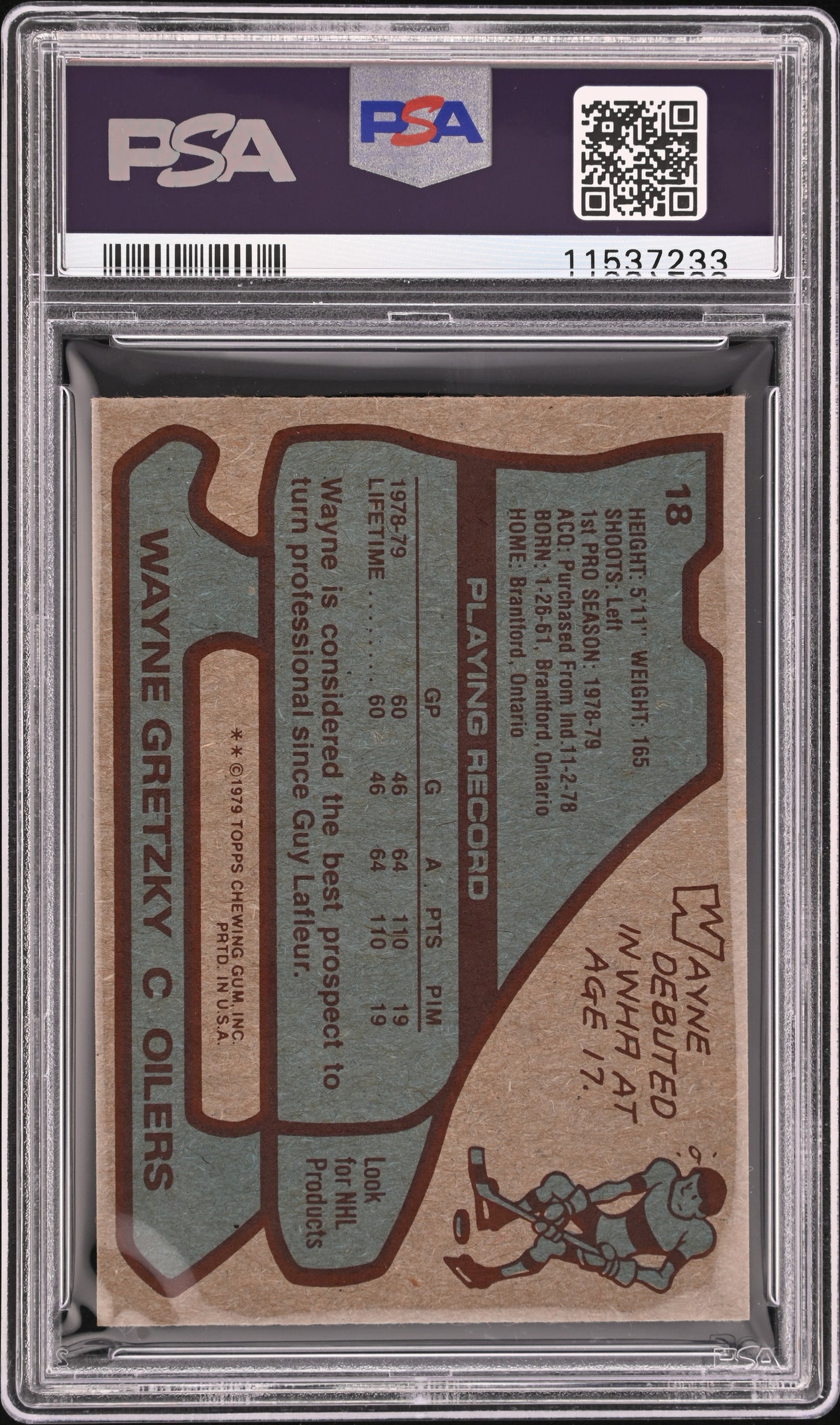 1979 Topps Wayne Gretzky #18 PSA 8