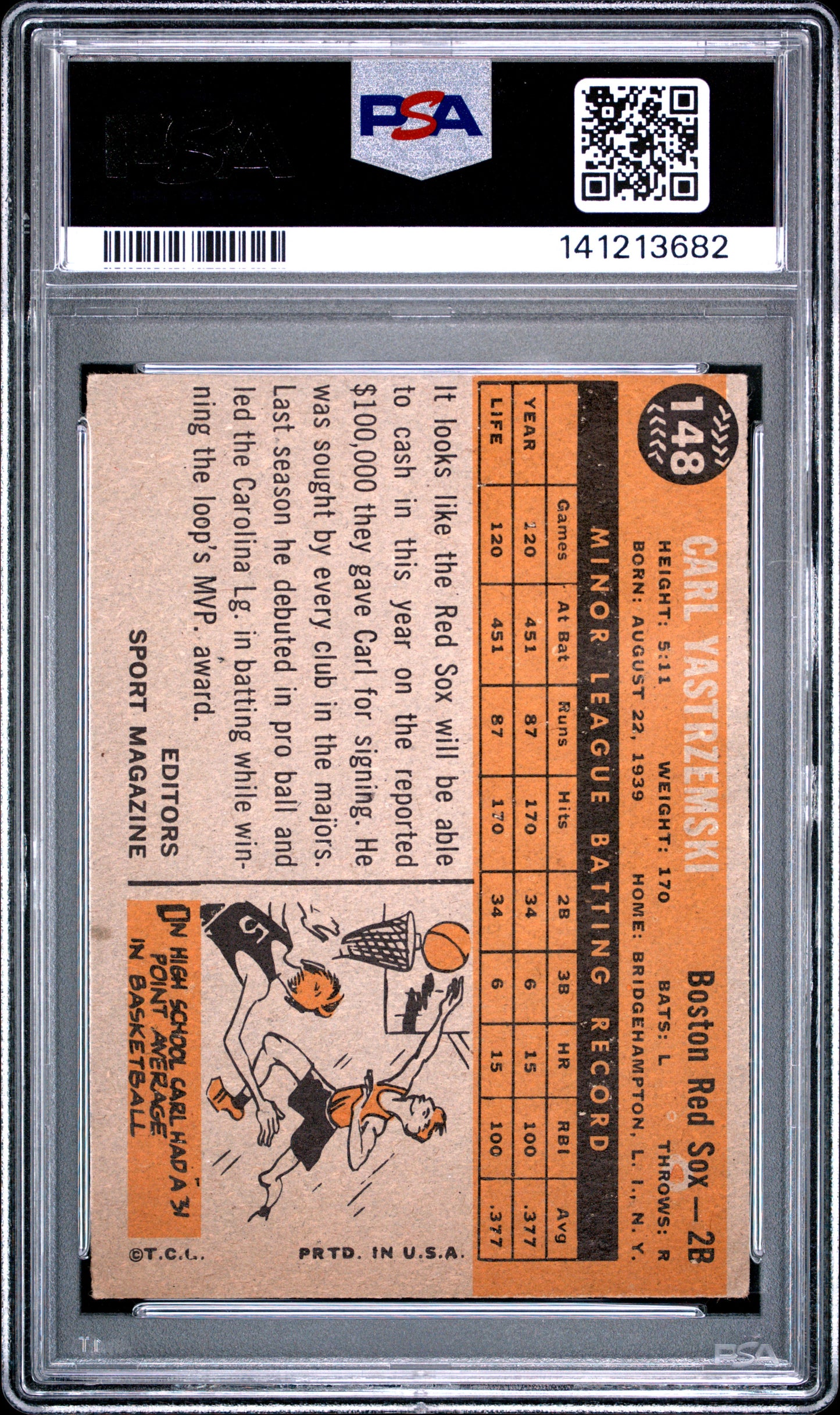 1960 Topps Carl Yastrzemski #148 Rookie Star PSA 2