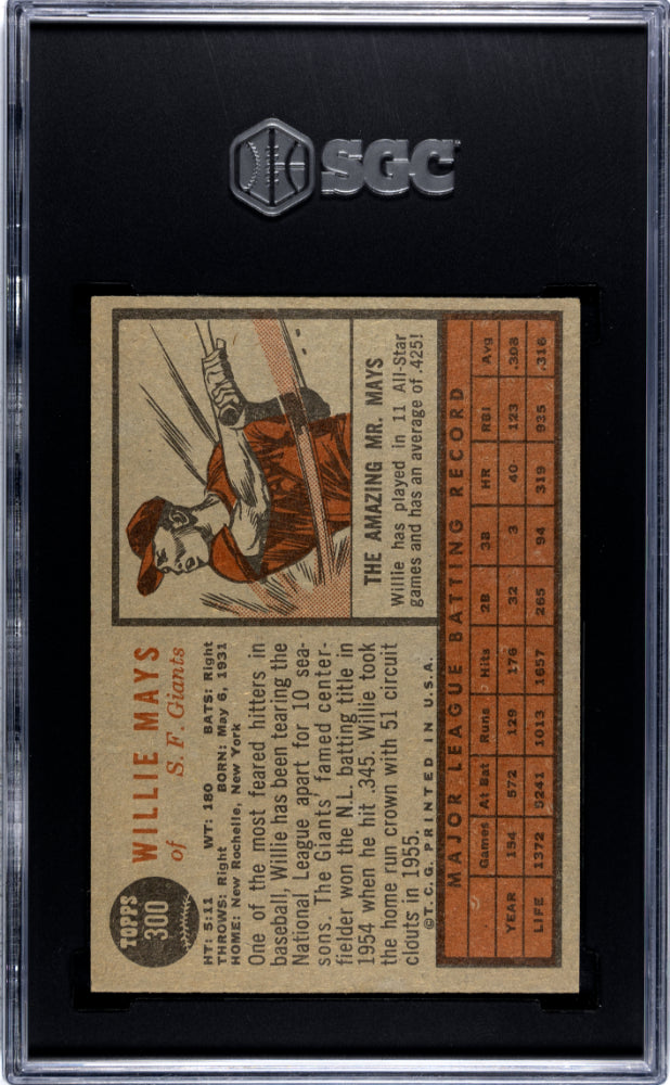 1962 Topps Willie Mays #300 SGC 5