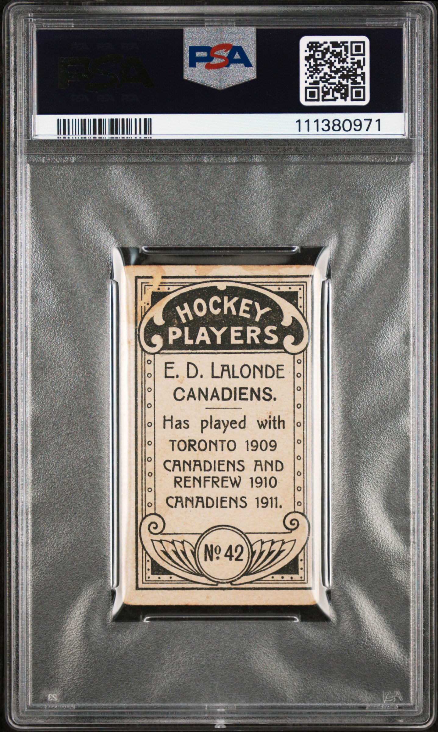 1911 C55 E. D. Lalonde #42 PSA 2