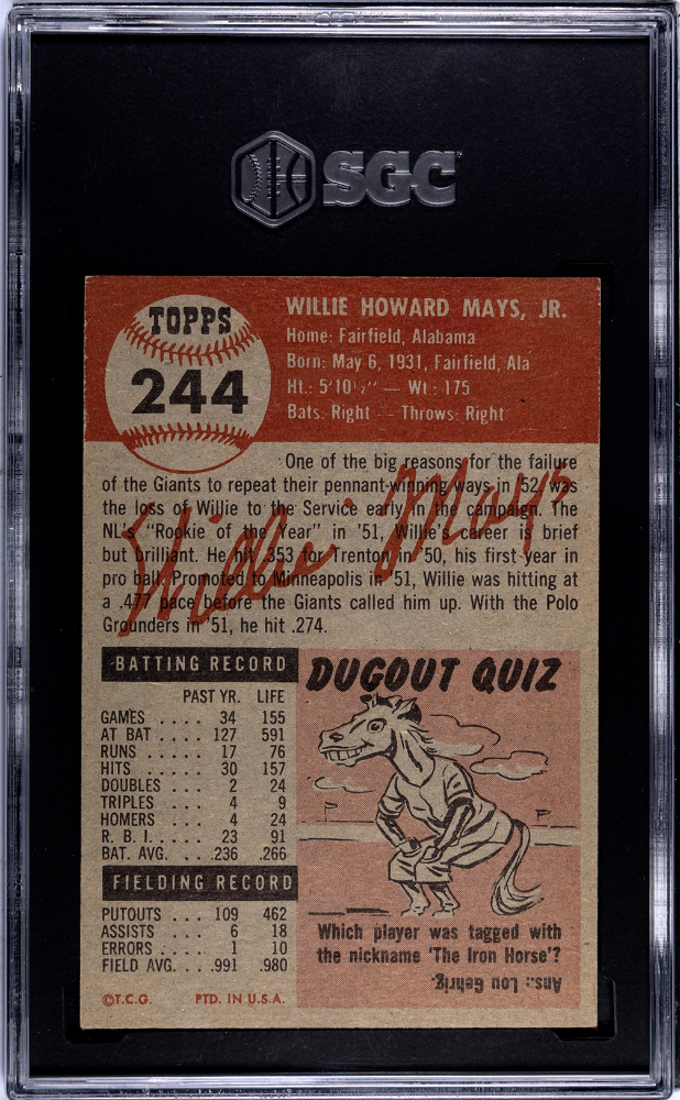 1953 Topps Willie Mays #244 SGC 6