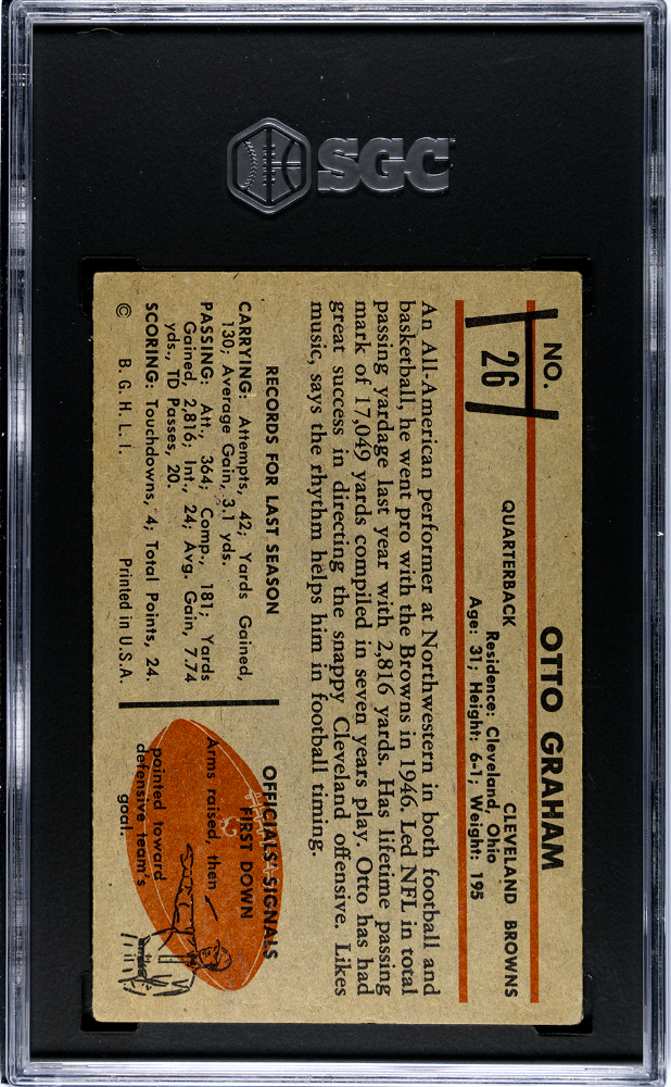 1953 Bowman Otto Graham #26 SGC 4