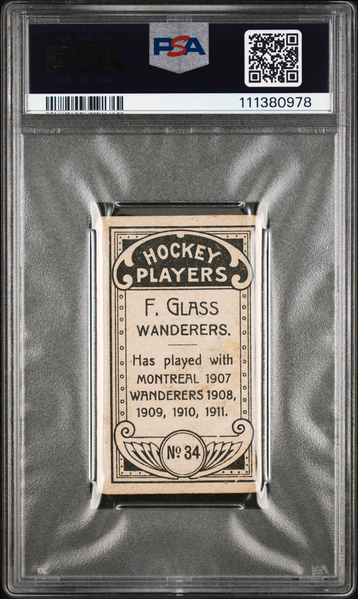 1911 C55 F. Glass #34 MC PSA 2