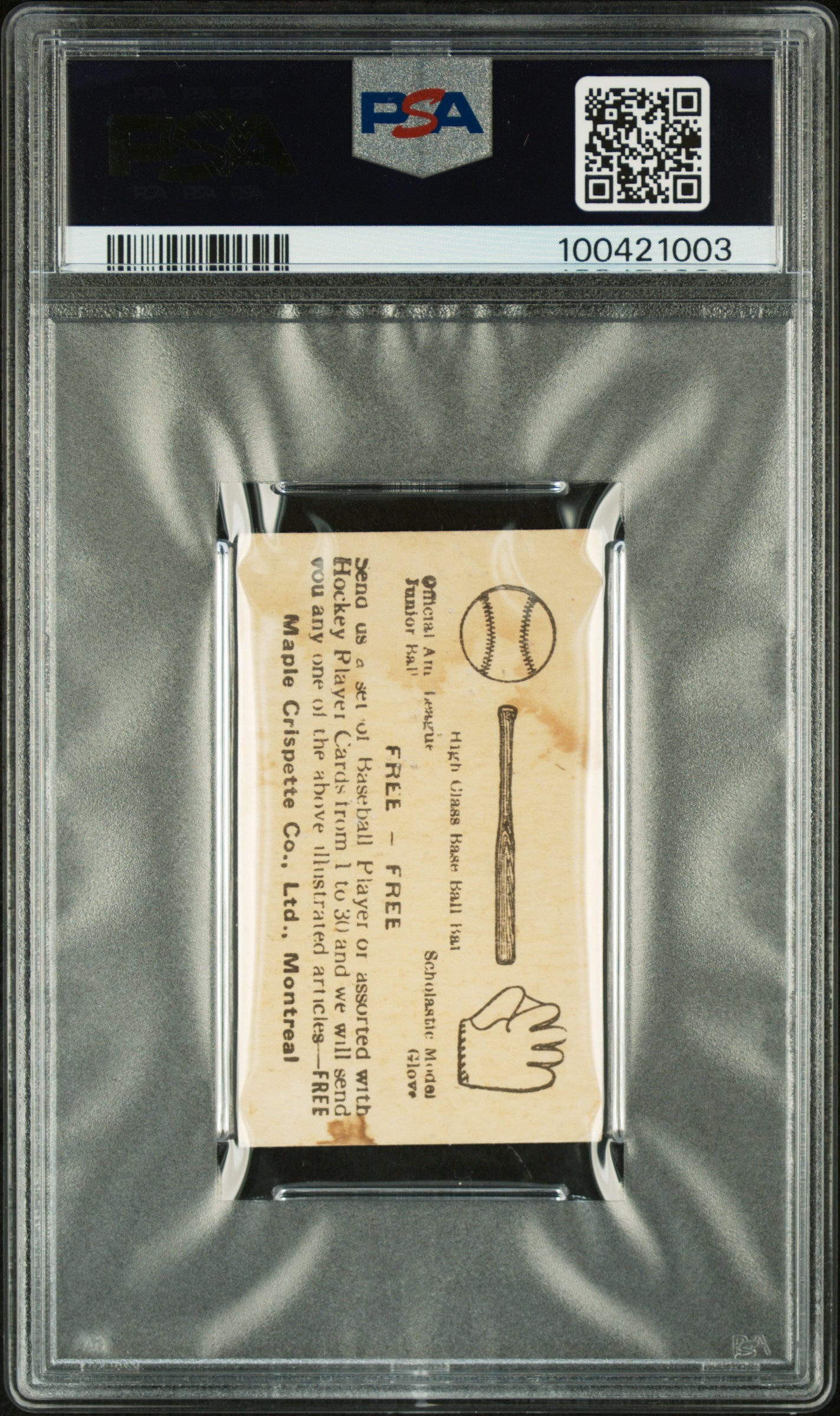 1925 Maple Crispette Babe Ruth #8 PSA 2