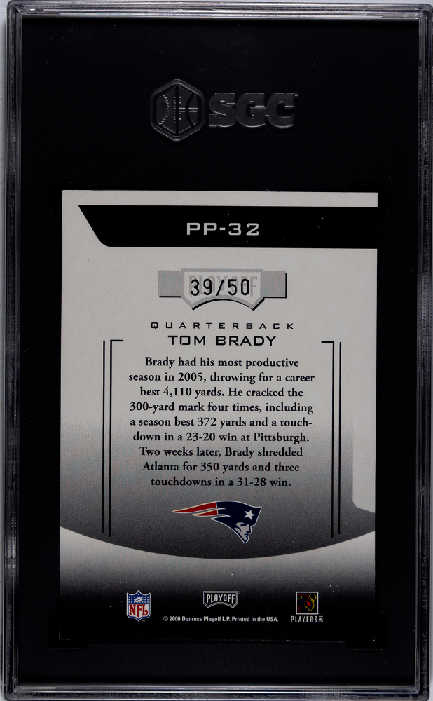 2006 Playoff Prestige Tom Brady #PP-32 Prestigious Pros Silver SGC 9