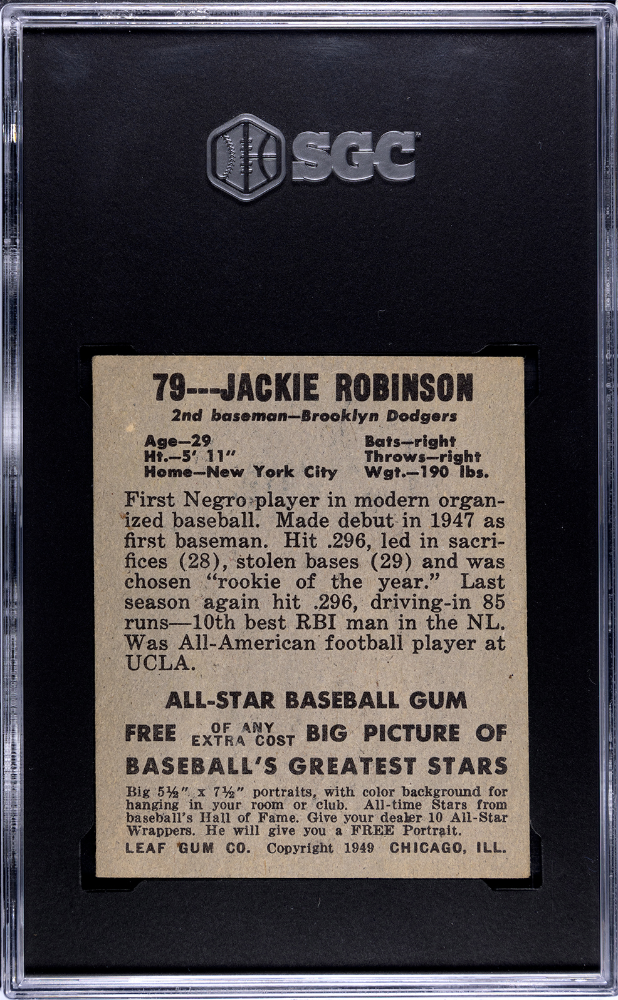 1948 Leaf Gum Co. Jackie Robinson #79 SGC 3