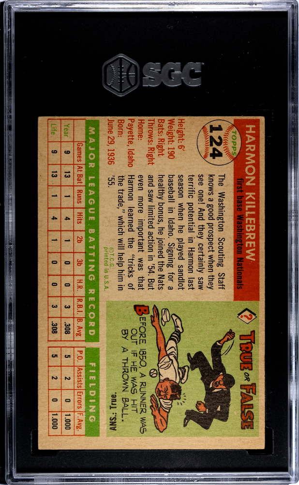1955 Topps Harmon Killebrew #124 SGC 4