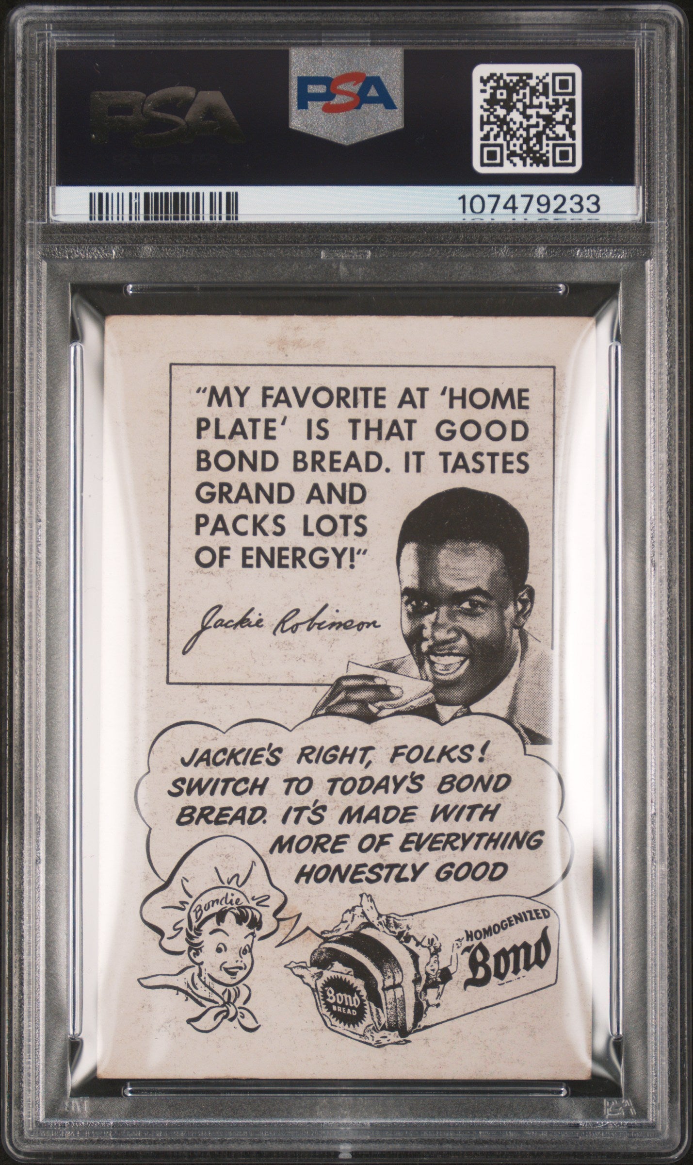 1947 Bond Bread Jackie Robinson Jackie Robinson Throwing PSA 4