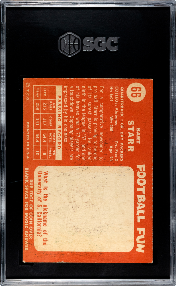 1958 Topps Bart Starr #66 SGC 4.5