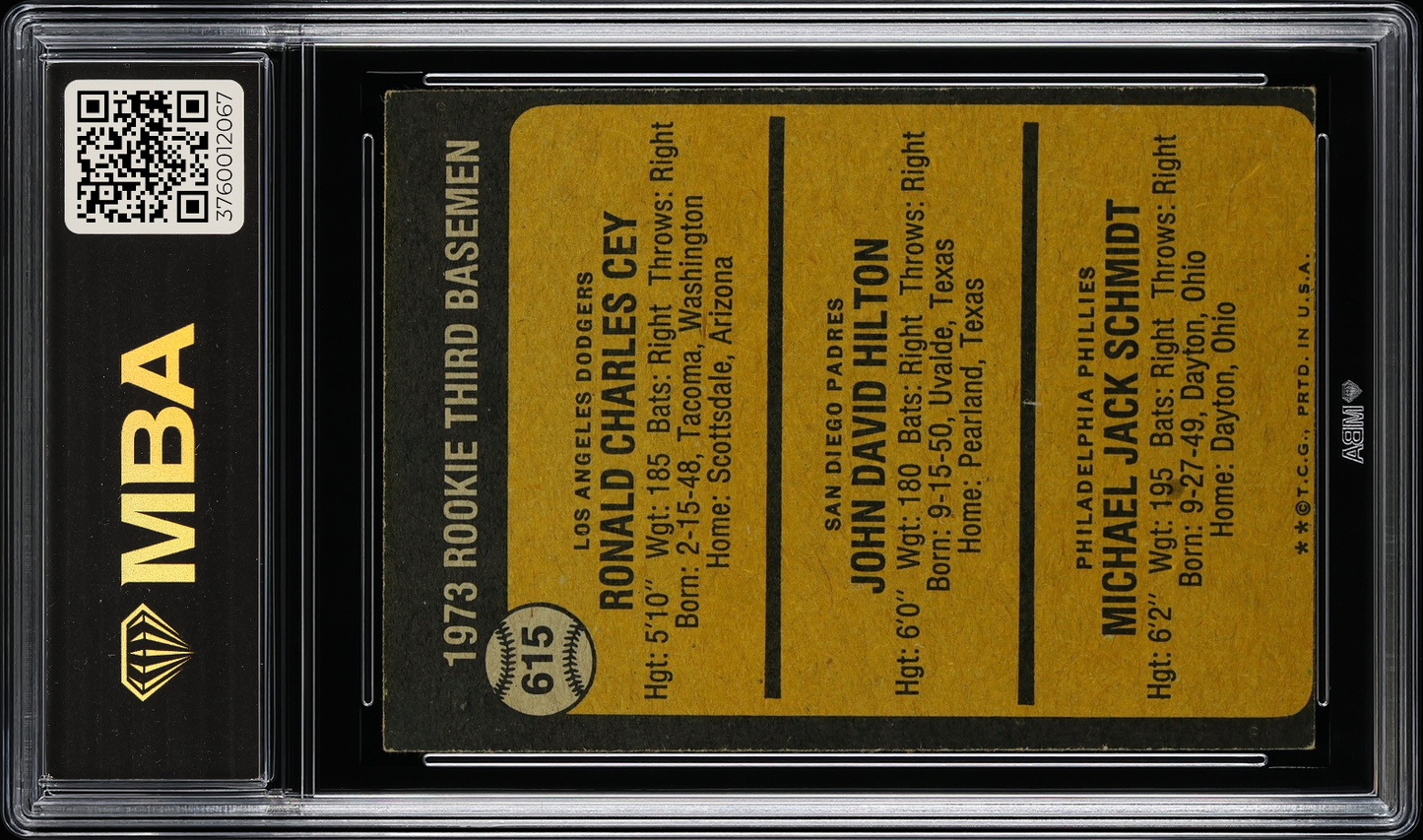 1973 Topps Rookie Third Basemen #615 MBA 2 RC