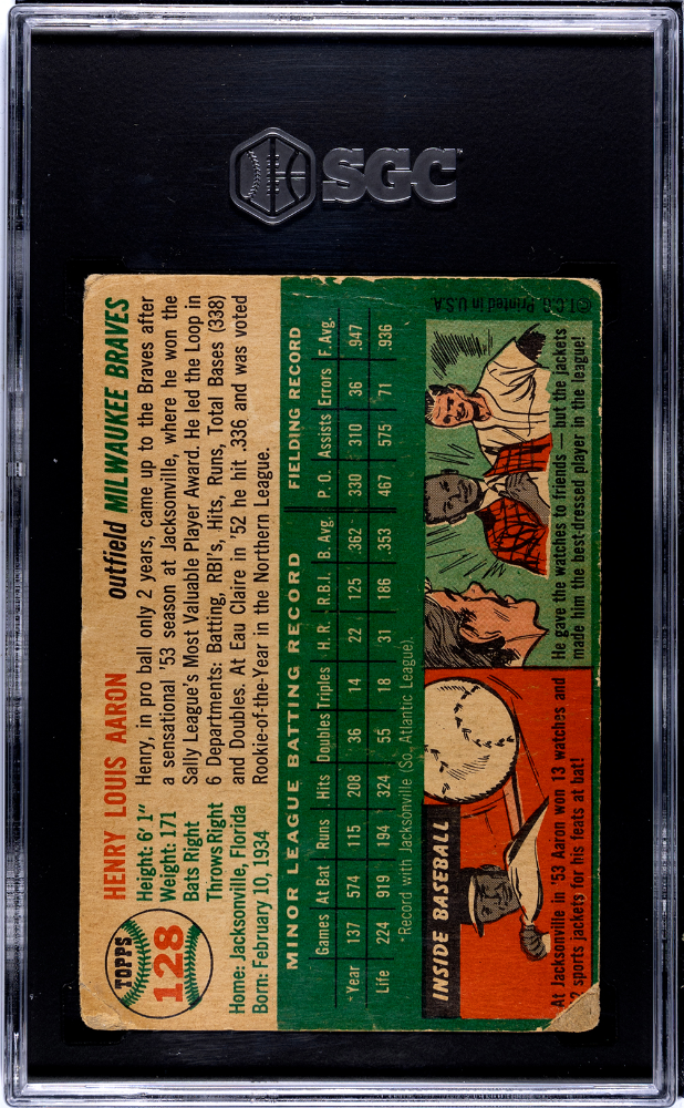 1954 Topps Henry Aaron #128 SGC 1.5