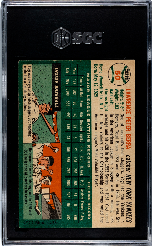 1954 Topps Yogi Berra #50 SGC A
