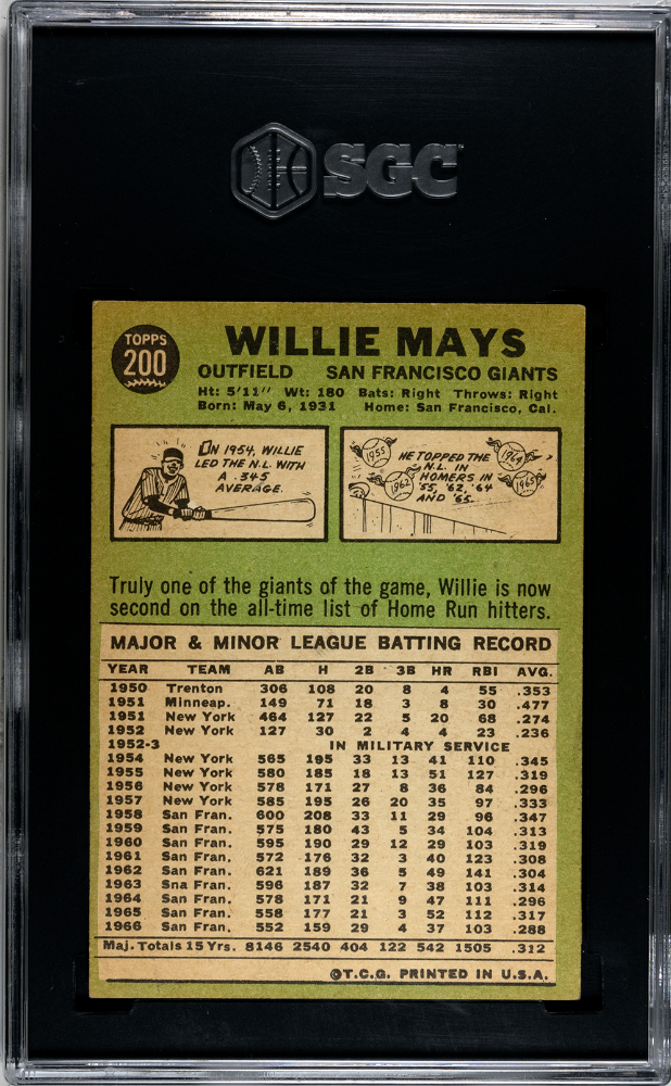 1967 Topps Willie Mays #200 SGC 4.5