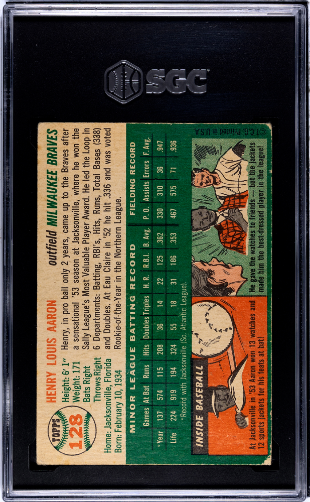1954 Topps Henry Aaron #128 SGC 3