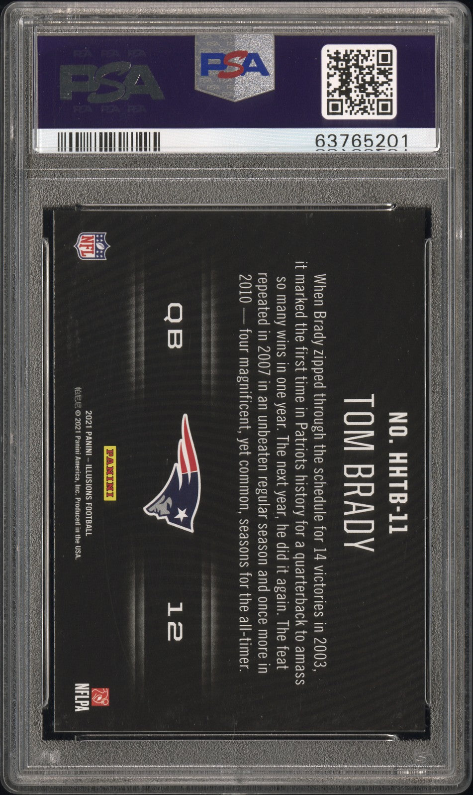 2021 Panini Illusions Holoheroes Tom Brady #HHTB-11 PSA 10
