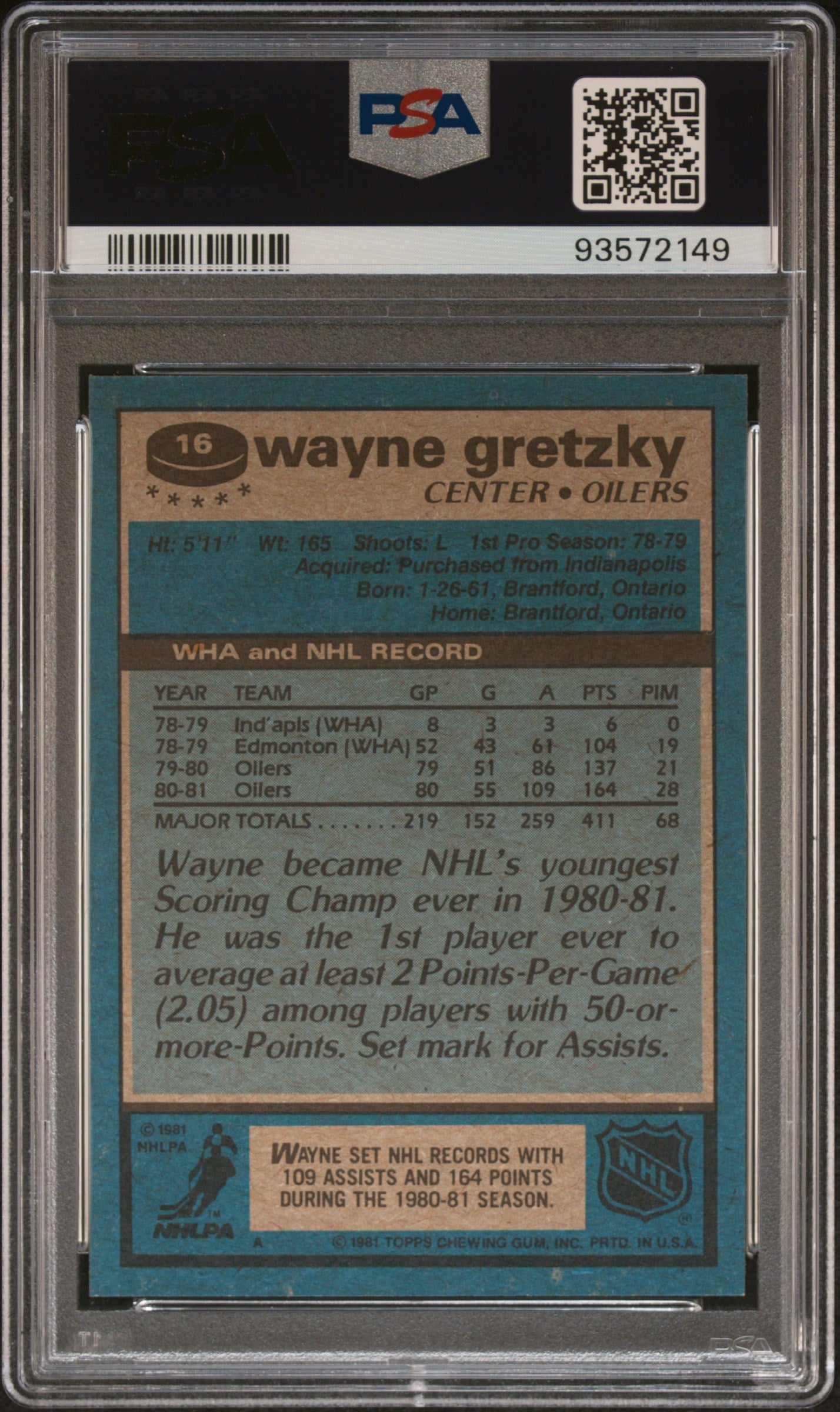 1981 Topps Wayne Gretzky #16 PSA 9
