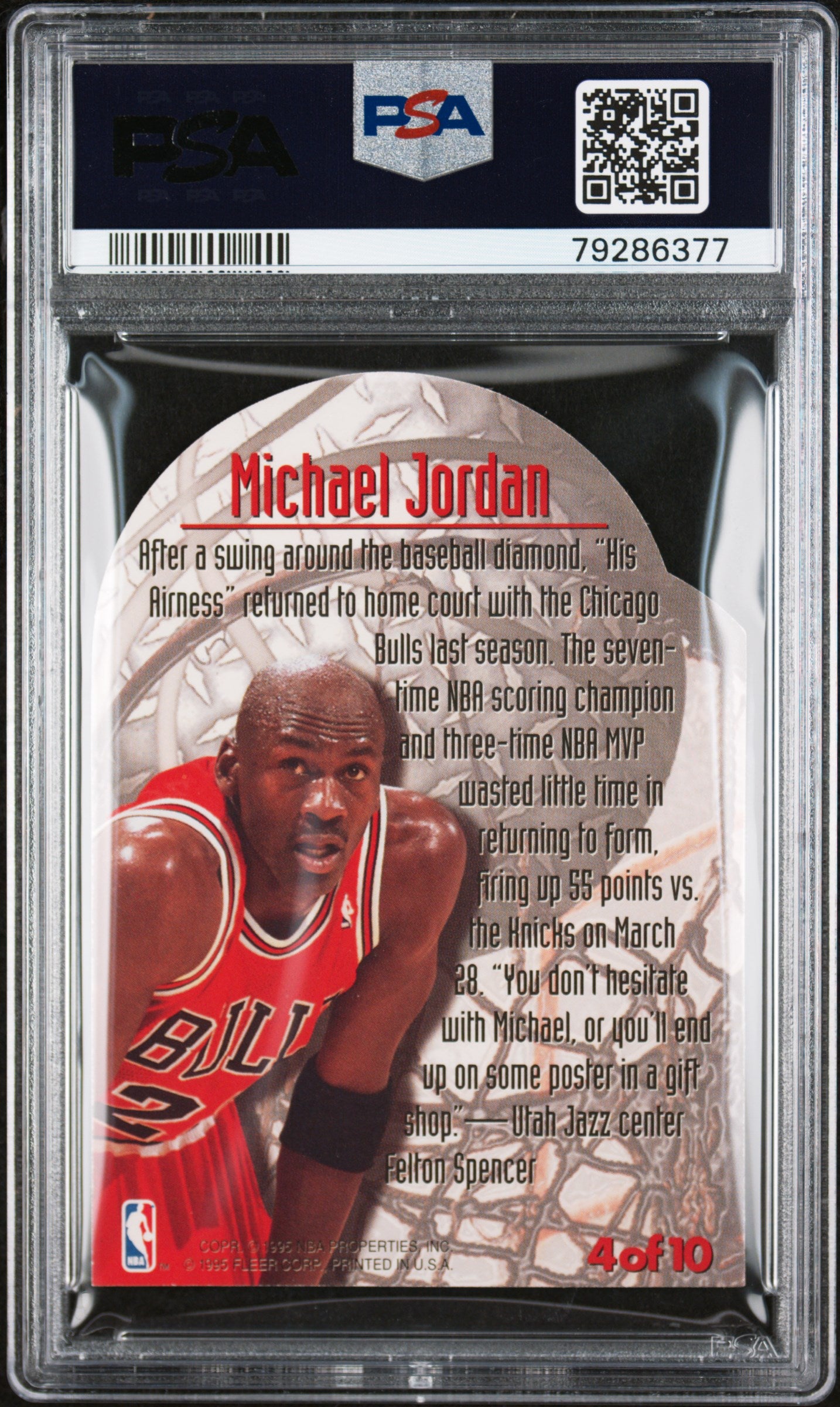 1995 Metal Maximum Metal Michael Jordan #4 PSA 9